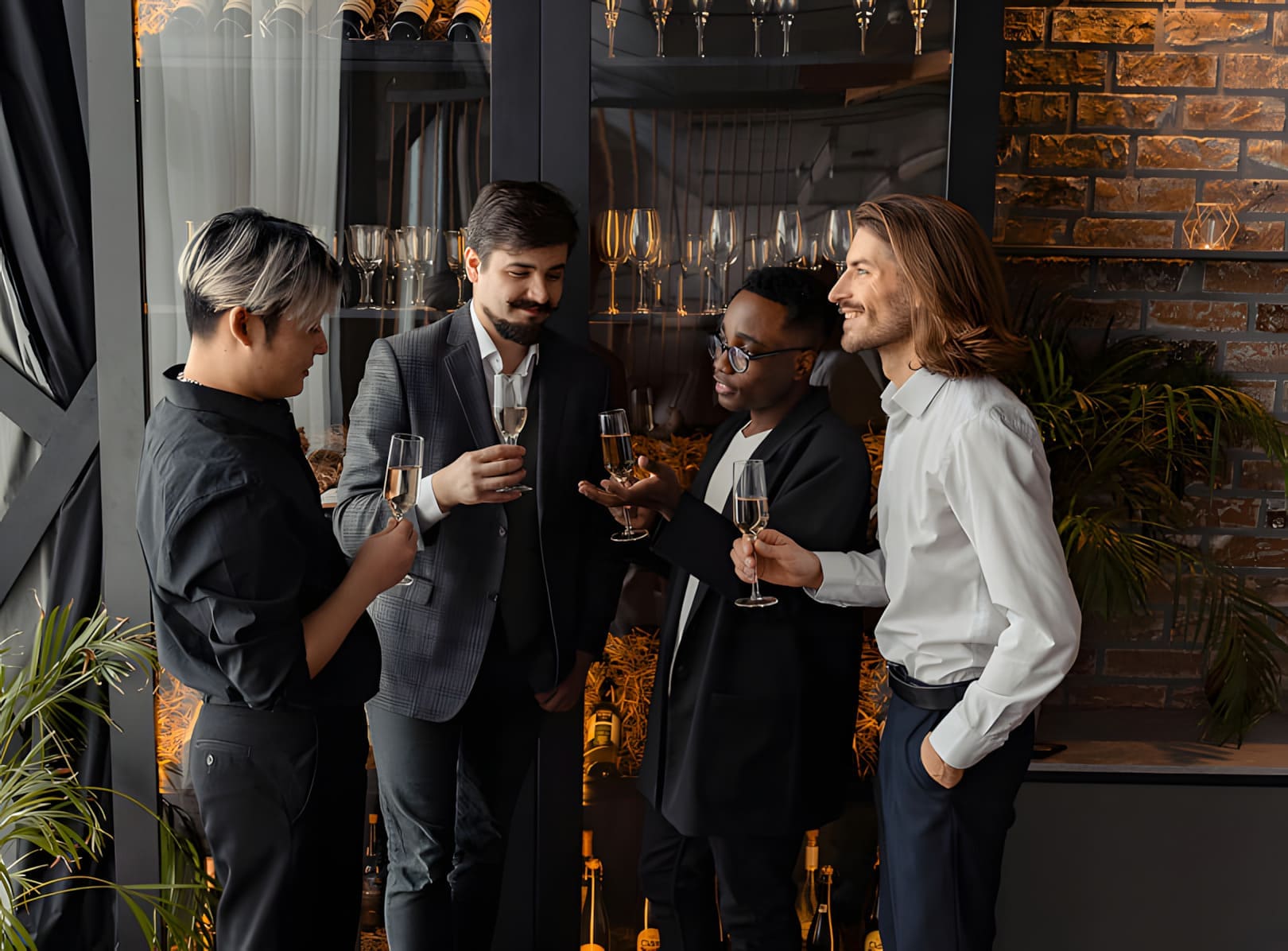Founders in discussion at a private table